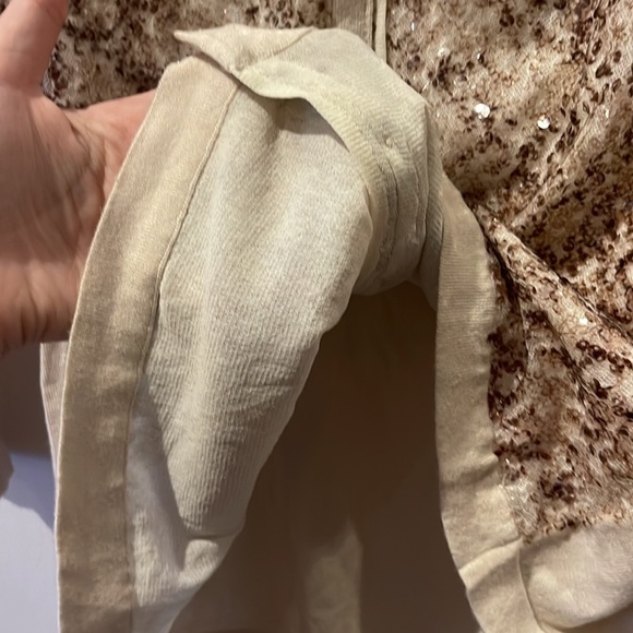 Chico's 0 Small Cardigan w/ Neutral Sequins Cream 3/4 Sleeves * - Picture 8 of 9